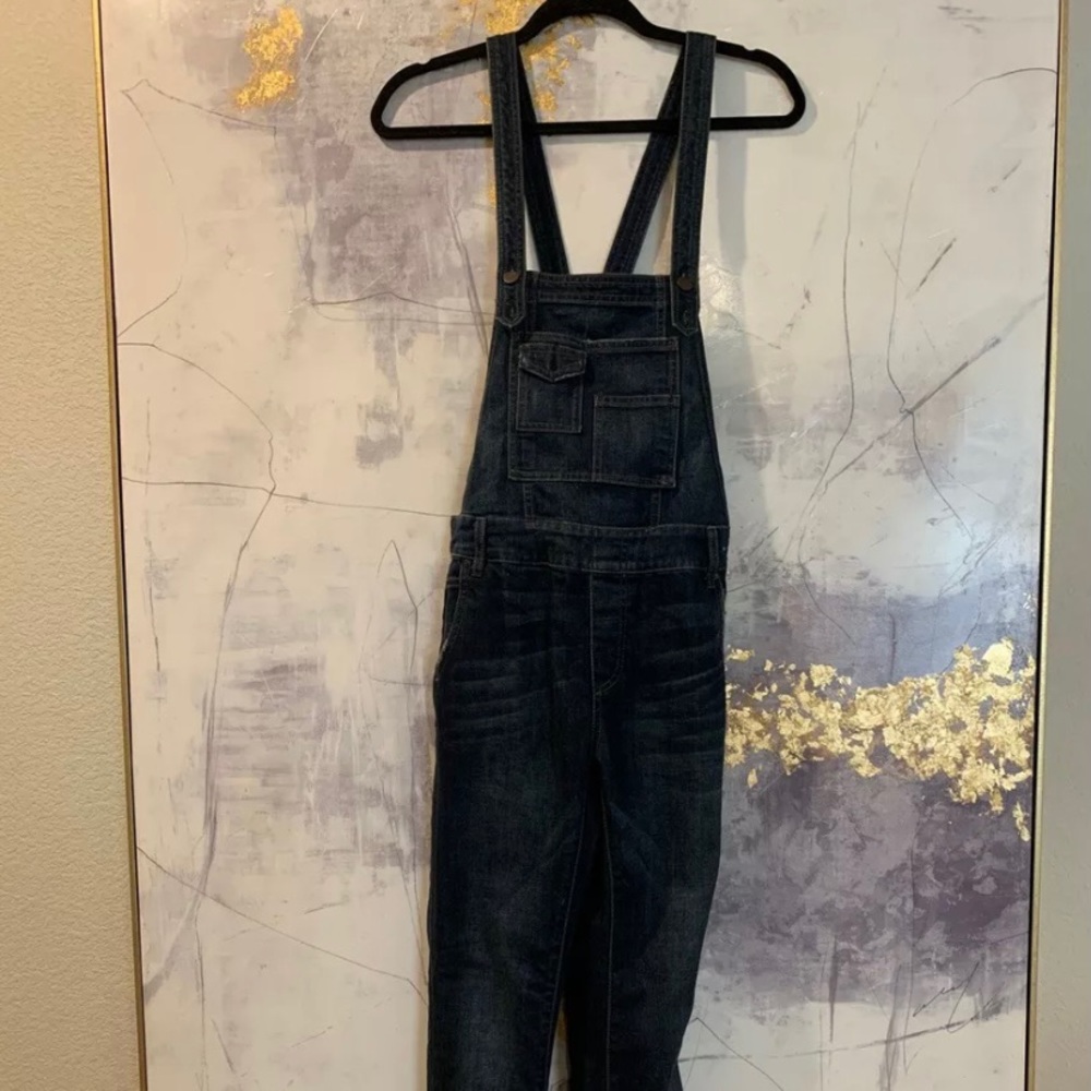 Free People dark denim overalls size 26 (Bin A4)
